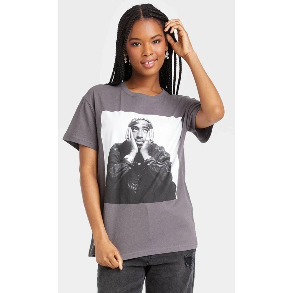 Women's Tupac Short Sleeve Graphic T-Shirt - Black - XL